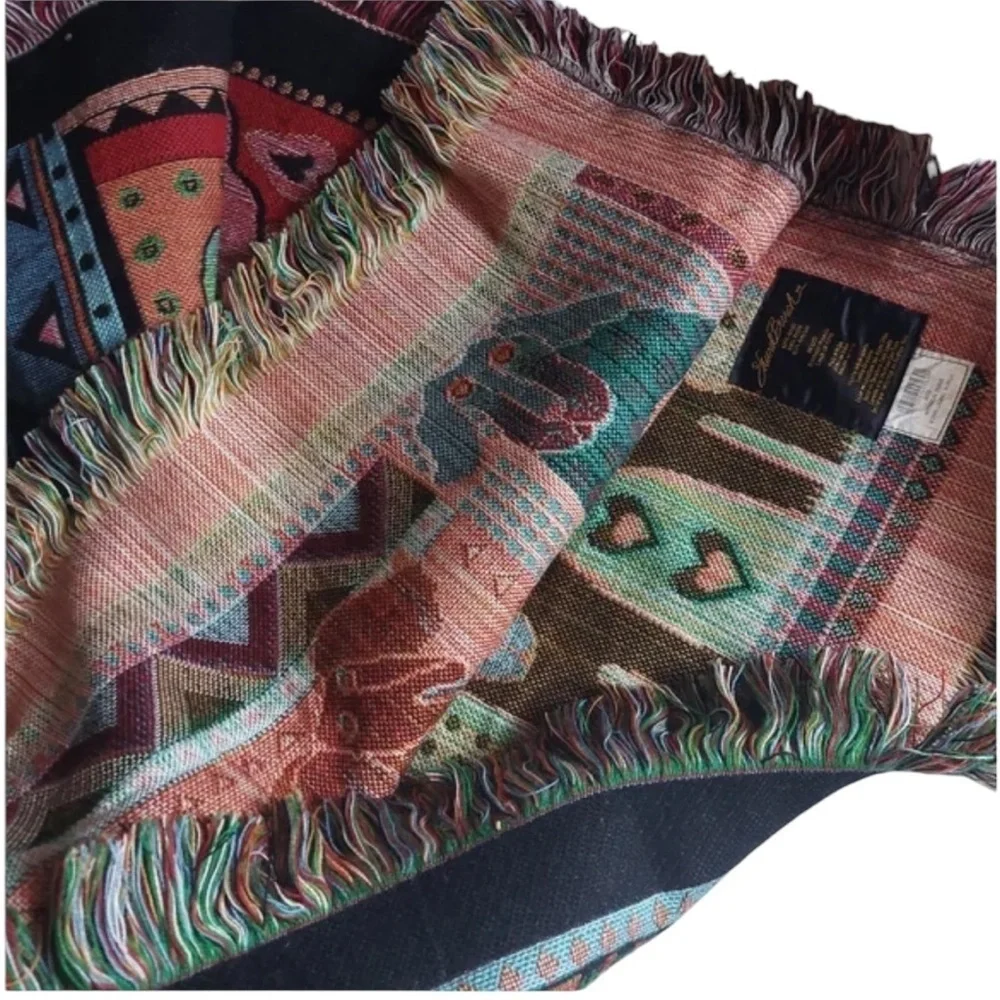 LAUREL BURCH MYTHICAL DOG TAPESTRY THROW BLANKET  60 X 50